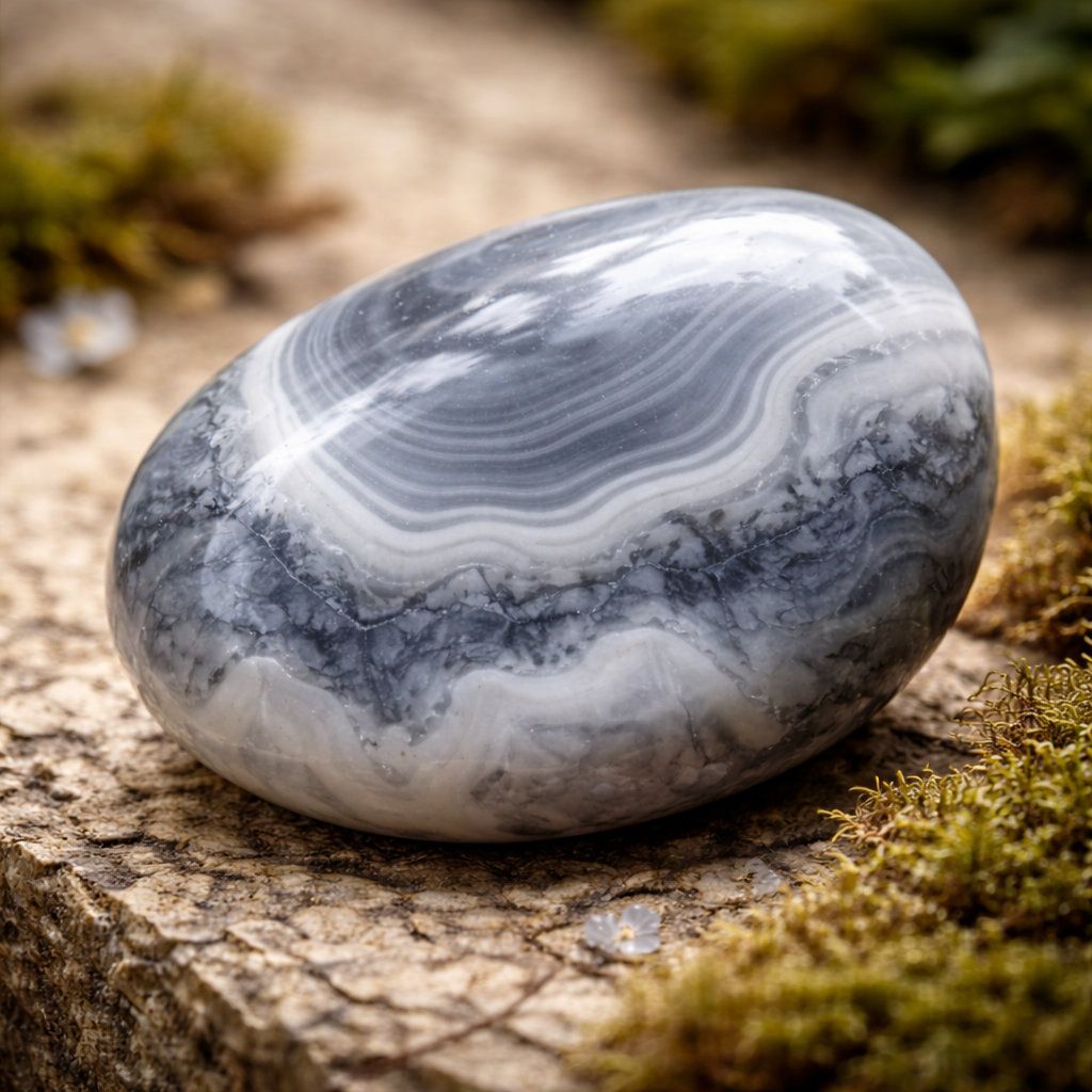 Agate rubanée grise – Équilibre & Protection douce